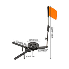 Tip-ups folded for compact storage