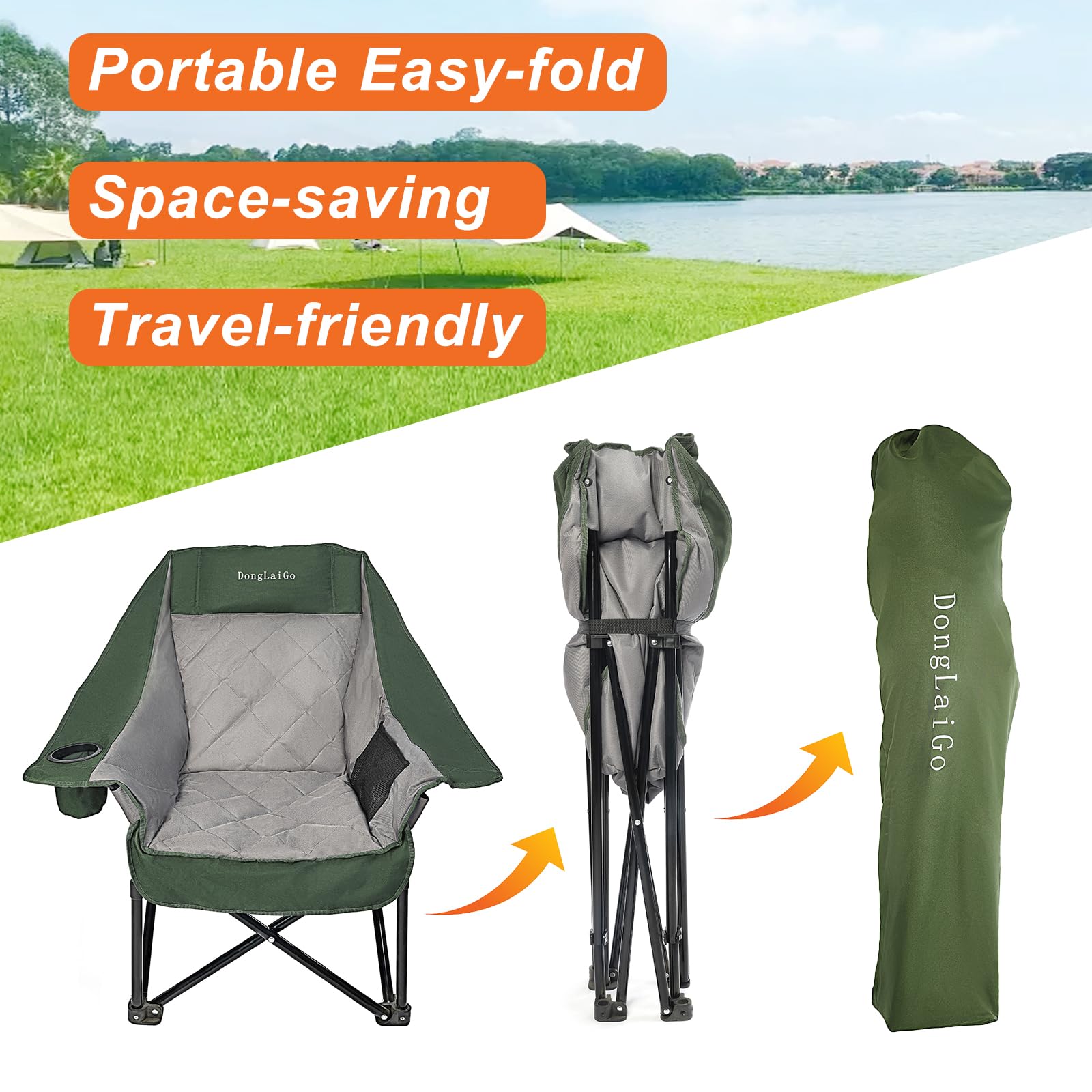 DongLaiGo portable storage bag and strap simplify transport.