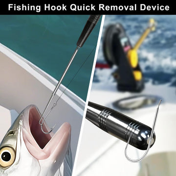 Curved fishing forceps in red with ergonomic grip