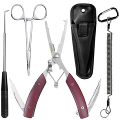 DONQL saltwater fishing pliers red with storage sheath