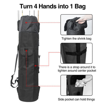 Backpack-style fishing gear bag for camping and fishing trips
