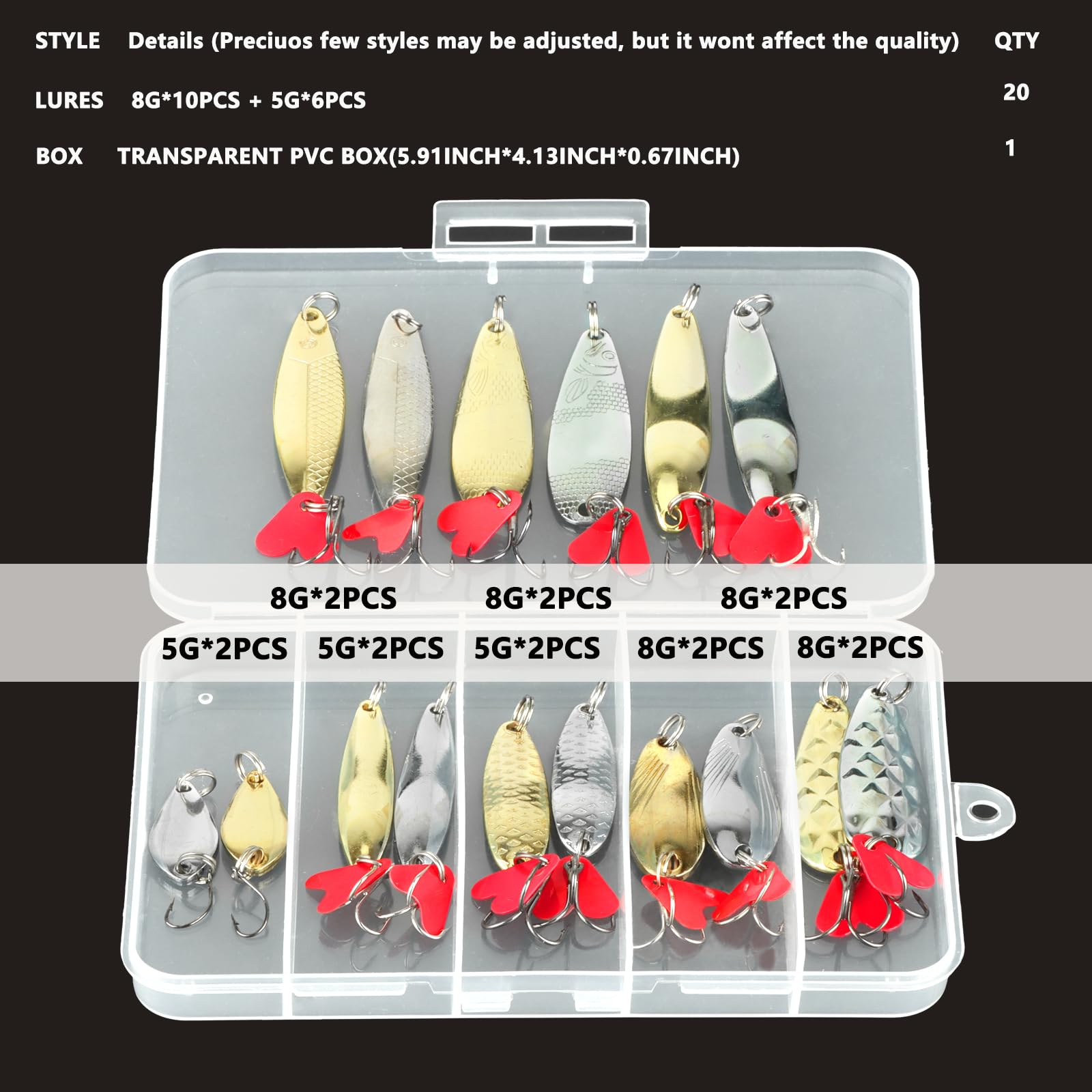 Sharp treble hooks on DONQL spoon lures for better bites