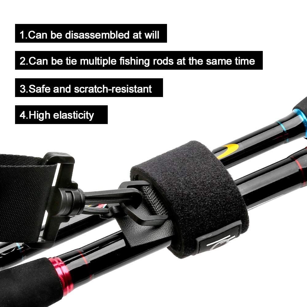 Foam rubber grip securing a fishing rod