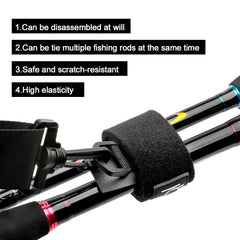 Foam rubber grip securing a fishing rod