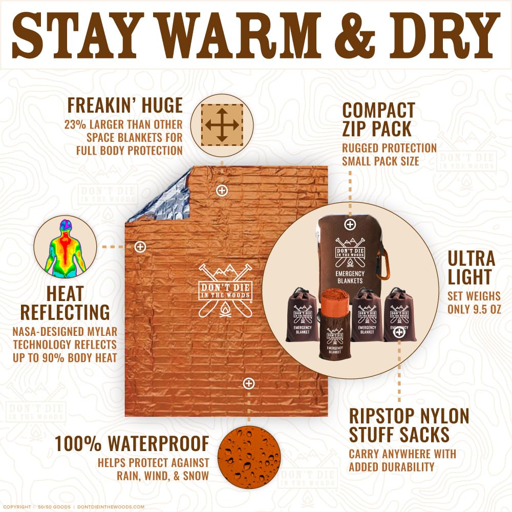 Don't Die In The Woods Freakin’ Huge blanket used as emergency shelter setup outdoors