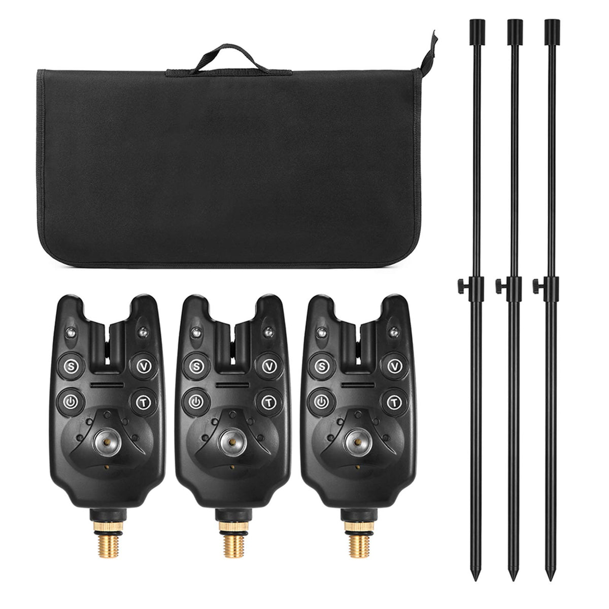 Doorslay Bite Alarm Set front view with adjustable alarms for hands-free bite detection