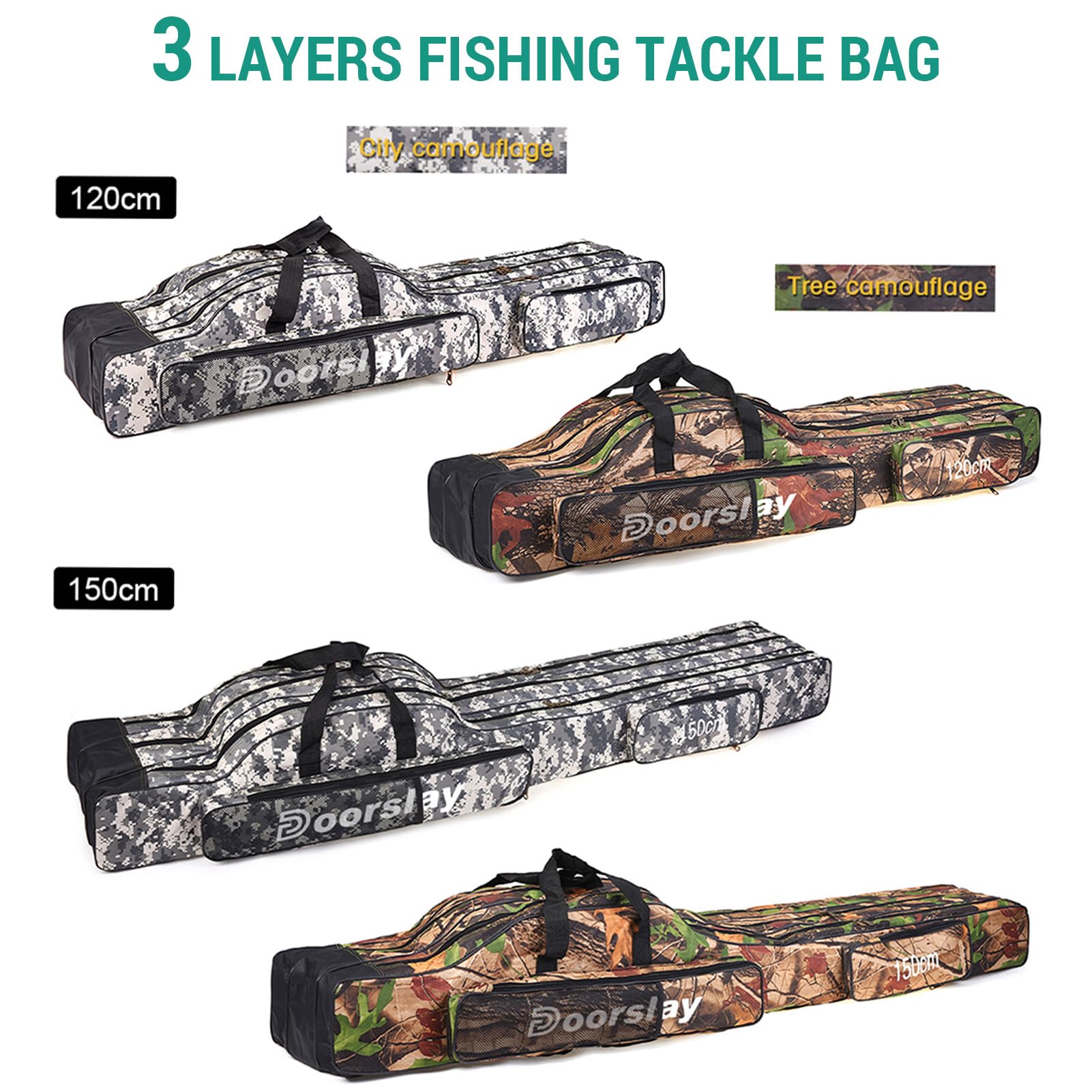 doorslay camo-print stylish fishing bag for outdoor trips
