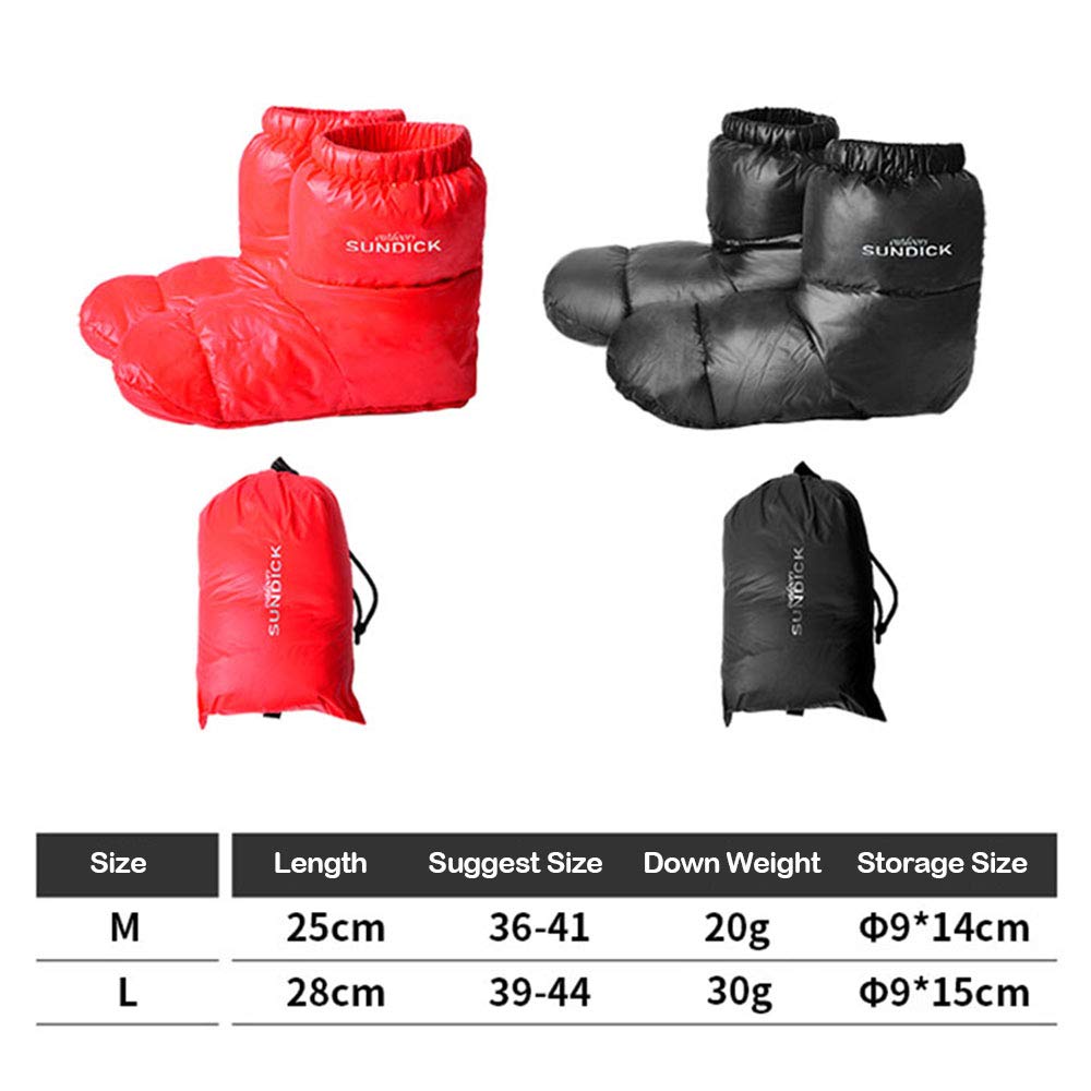 Doorslay Down Booties weigh about 80g for easy packing.