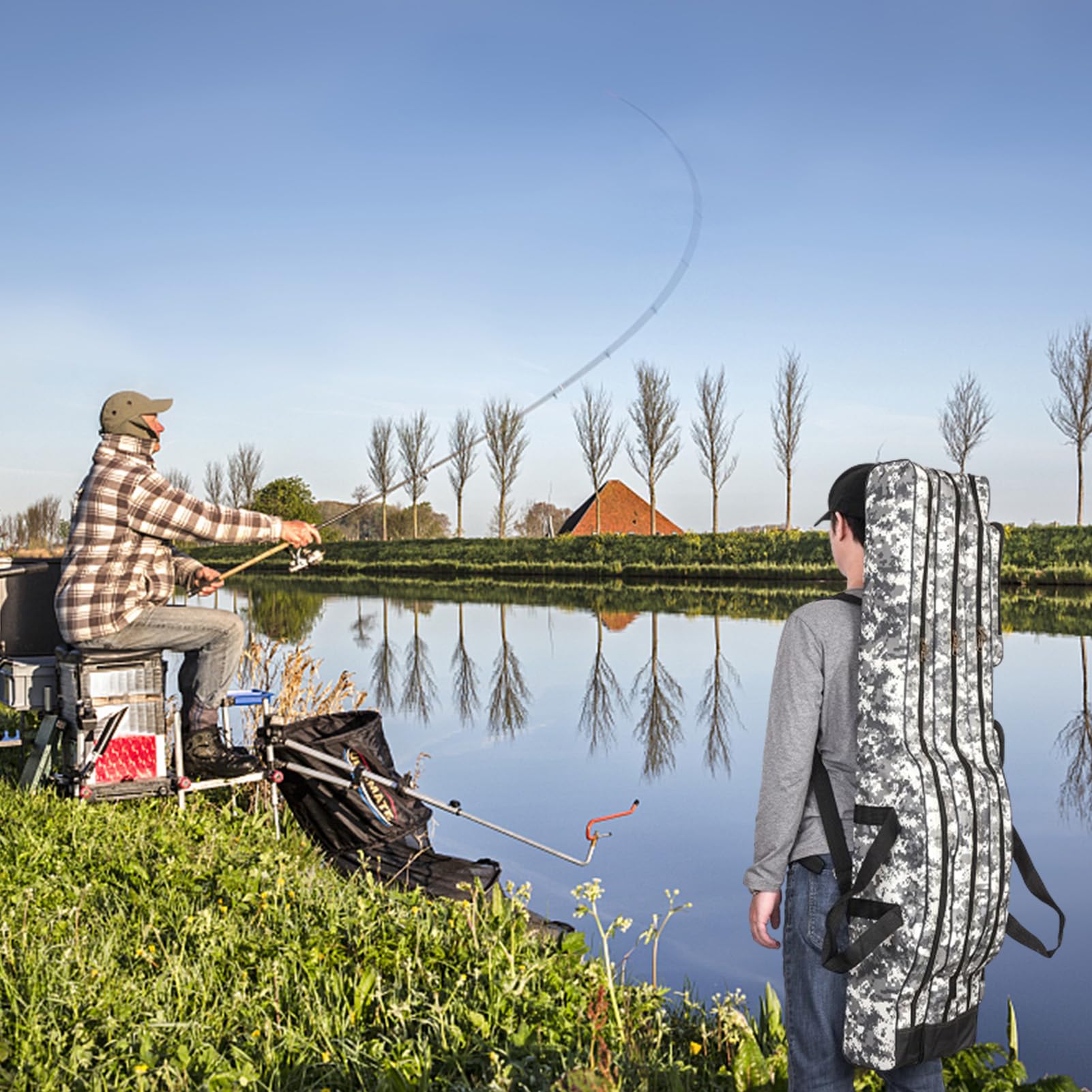 Doorslay fishing bag mesh pocket for breathable gear storage