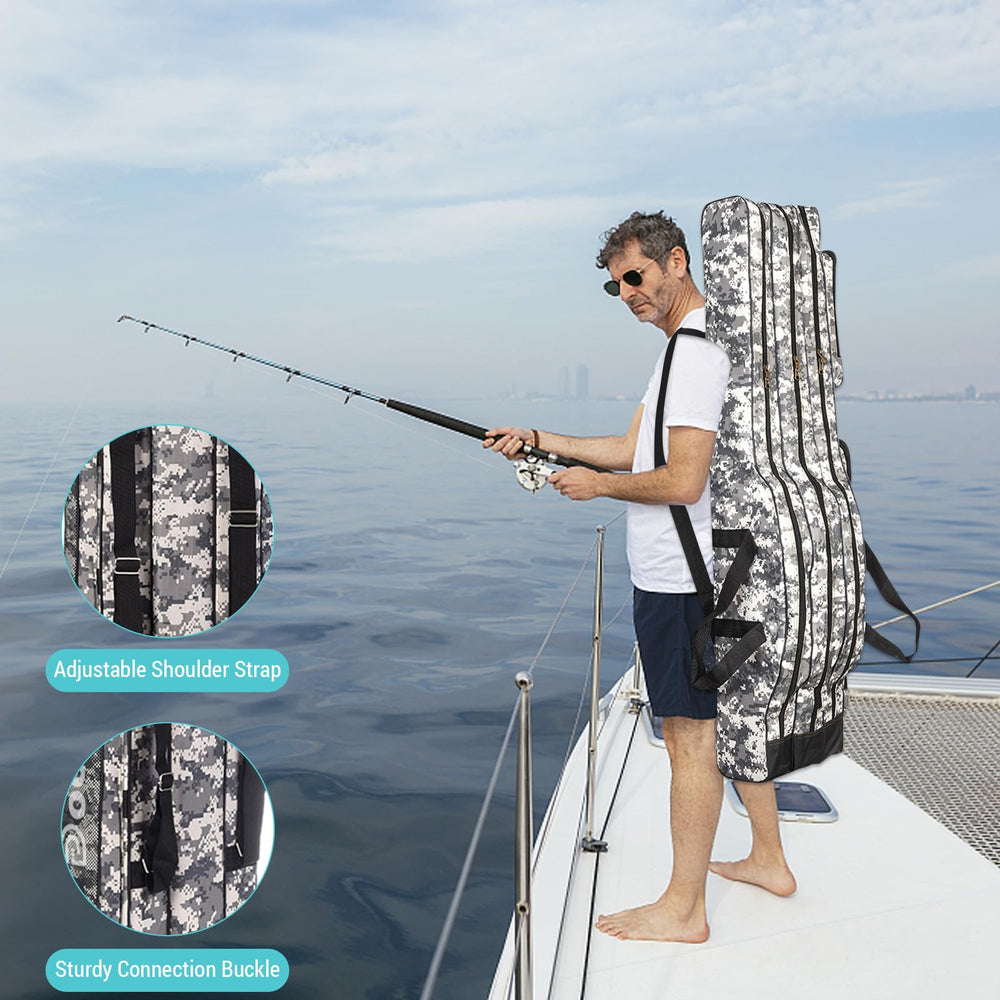 Doorslay fishing bag wide opening and dual zippers for quick access