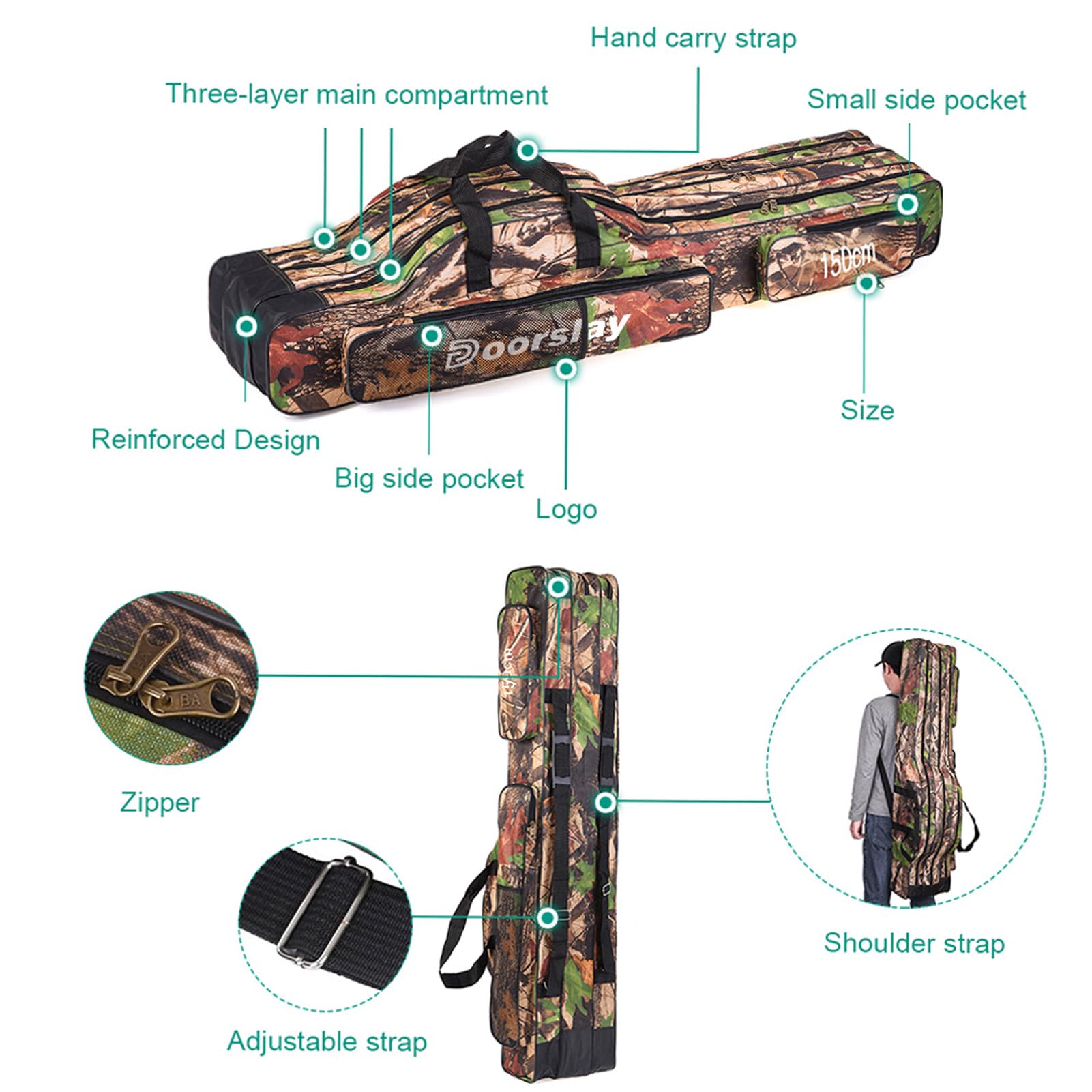 doorslay front pockets for lures and small tools stability