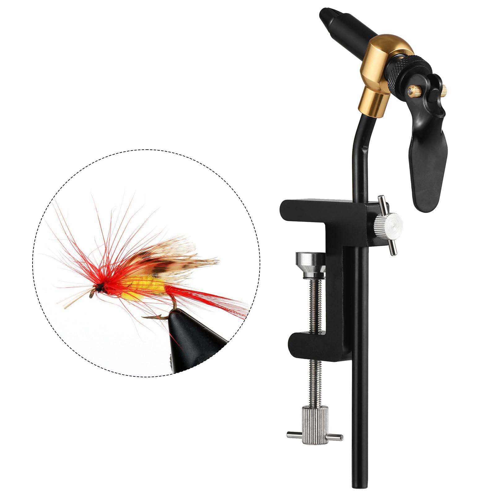 Doorslay hackle plier helps secure delicate feathers with controlled grip.