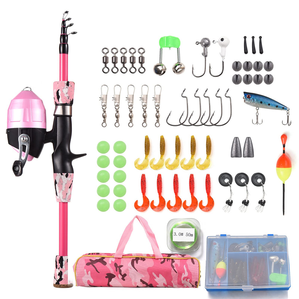 1.2m/1.5m telescopic rod with spincast reel
