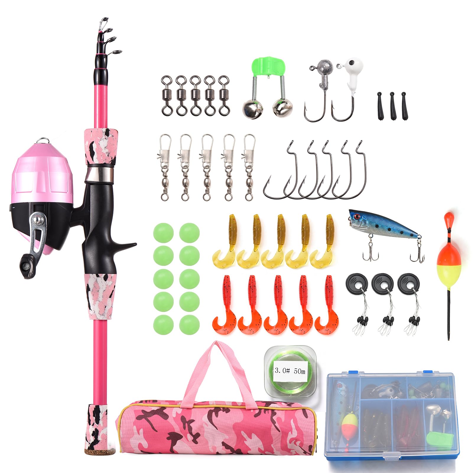 Durable construction of rod and reel in Doorslay kit