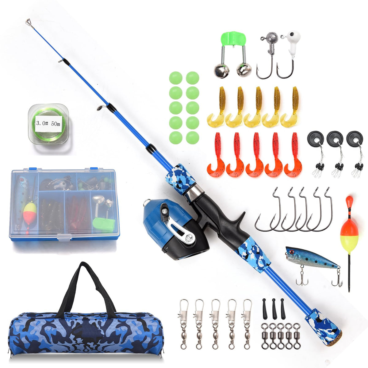 Doorslay kids fishing rod telescopic, adjustable for growing junior anglers