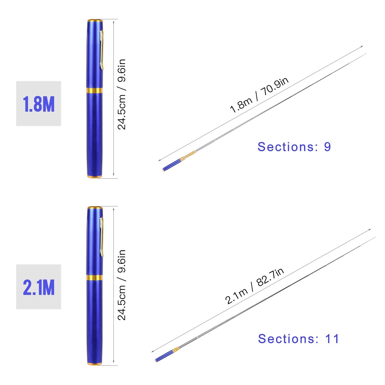 Doorslay pen fishing rod kit 62-inch flexible reach for freshwater trips