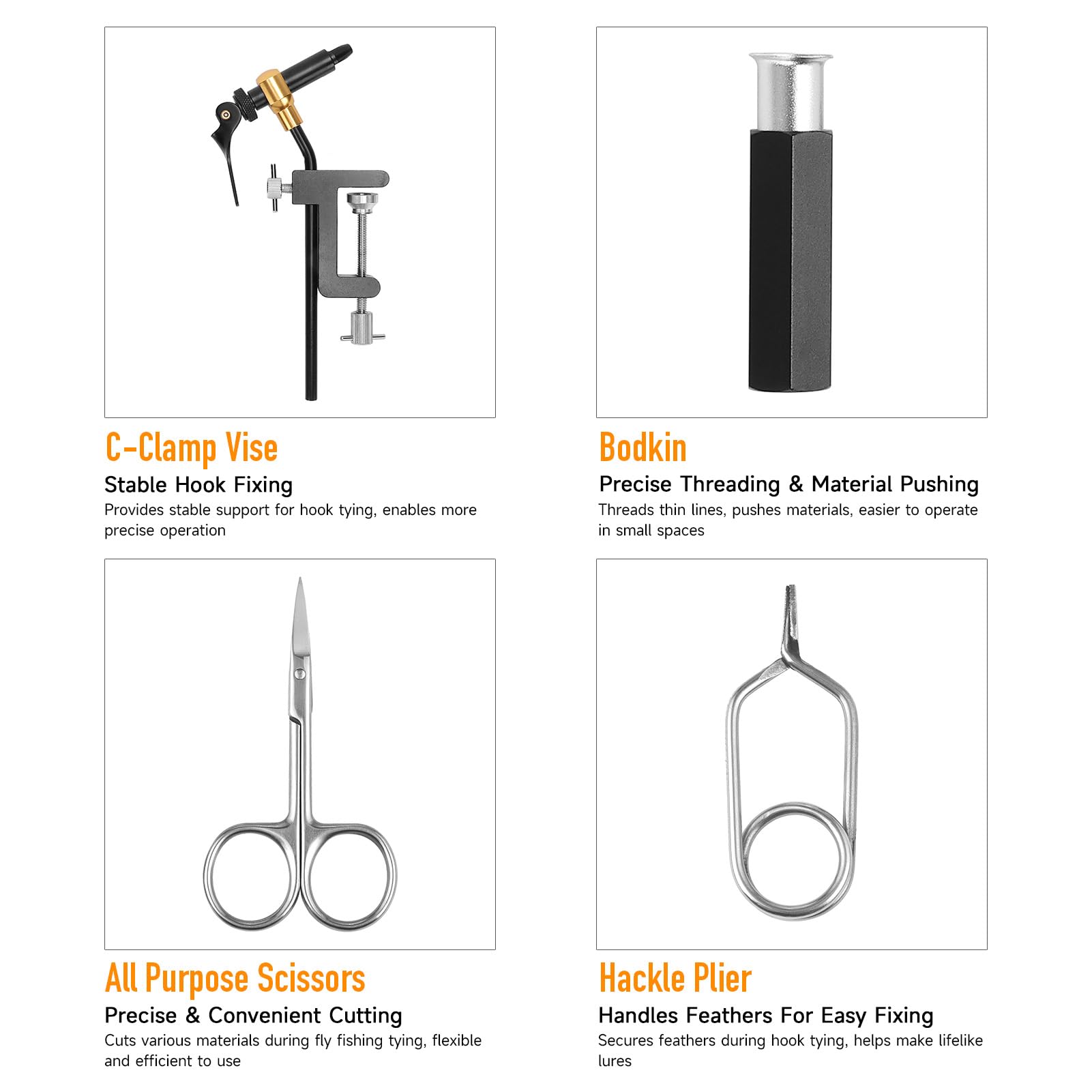 Doorslay plastic box stores tools neatly for portable fly tying kits.