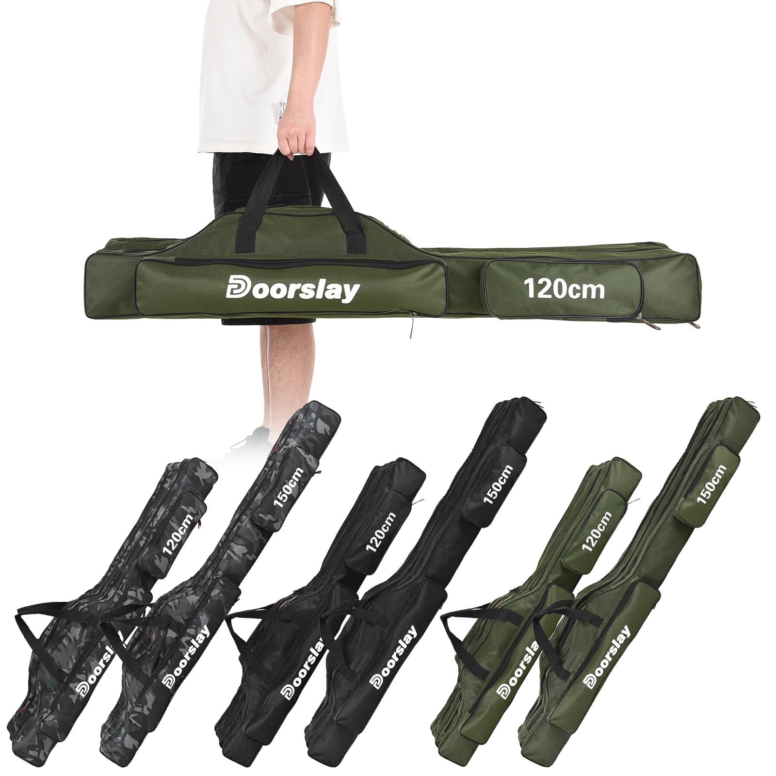 Doorslay comfortable carry handle and adjustable strap for hands-free transport