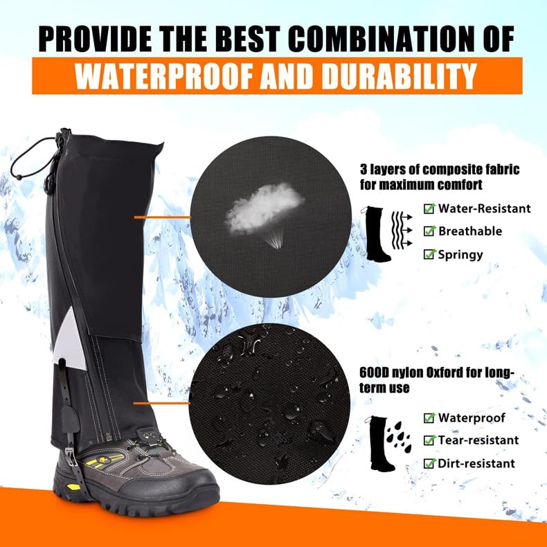 Doorslay Snake Chaps breathable upper gaiters help feet stay cooler on climbs.
