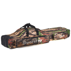 Doorslay fishing bag front view with camouflage print