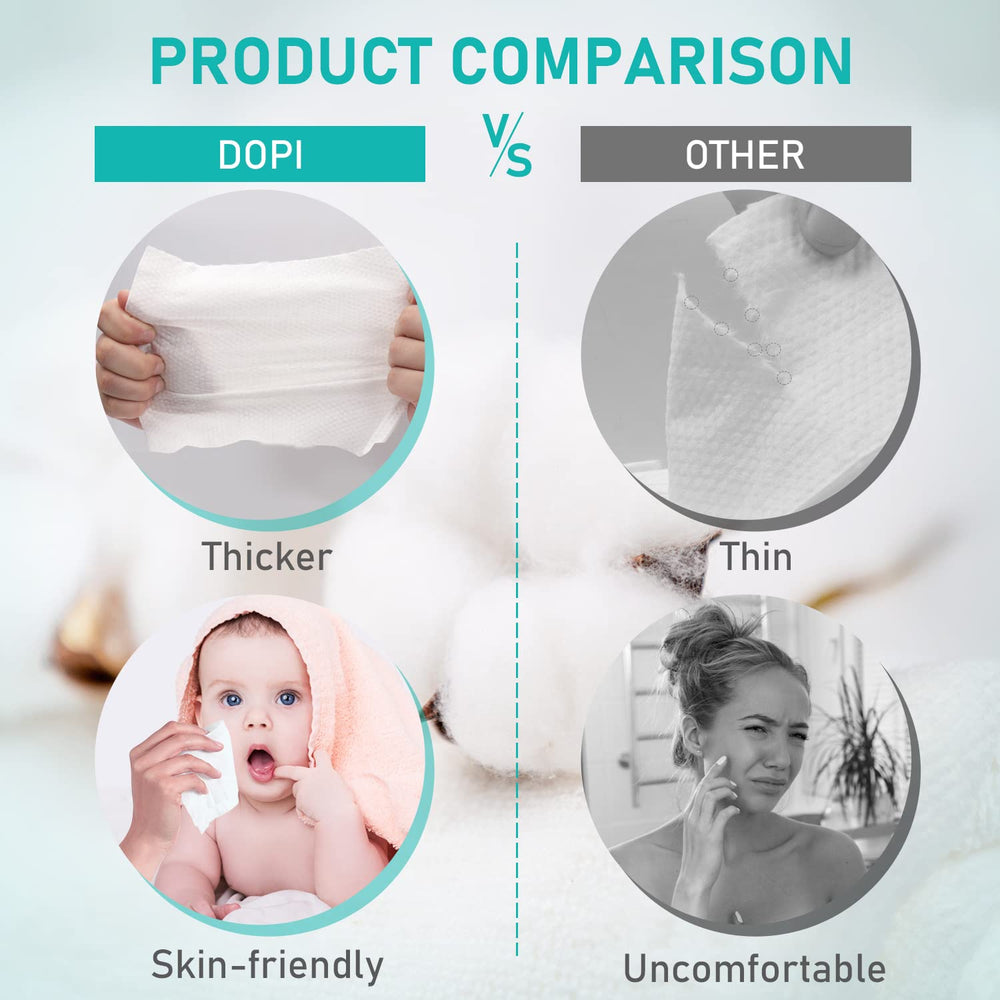 DOPI travel towel compressed wipes, compact and ready for quick freshening.