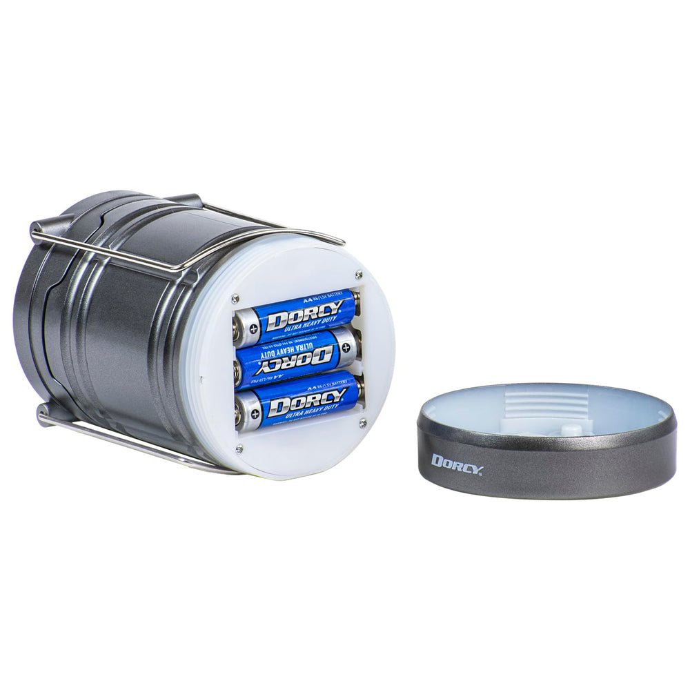 Dorcy 3 AA batteries included for immediate use.