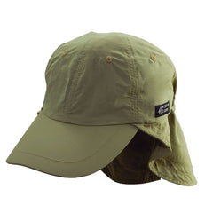 Dorfman Hat Co. men's Supplex Flap Fisher Cap, front view with UPF 50+ protection