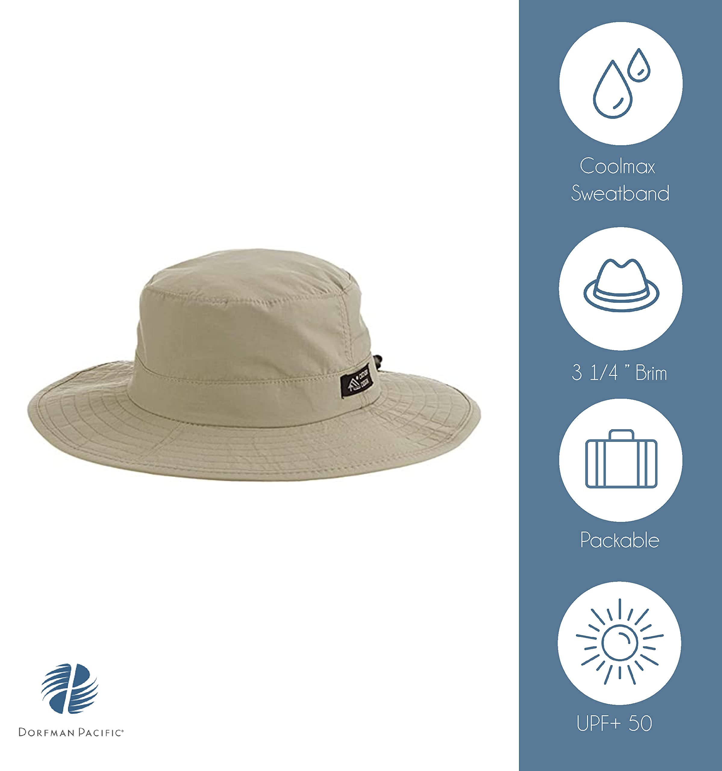 Dorfman Pacific boonie hat Coolmax sweatband keeps you cool during outdoor activities.