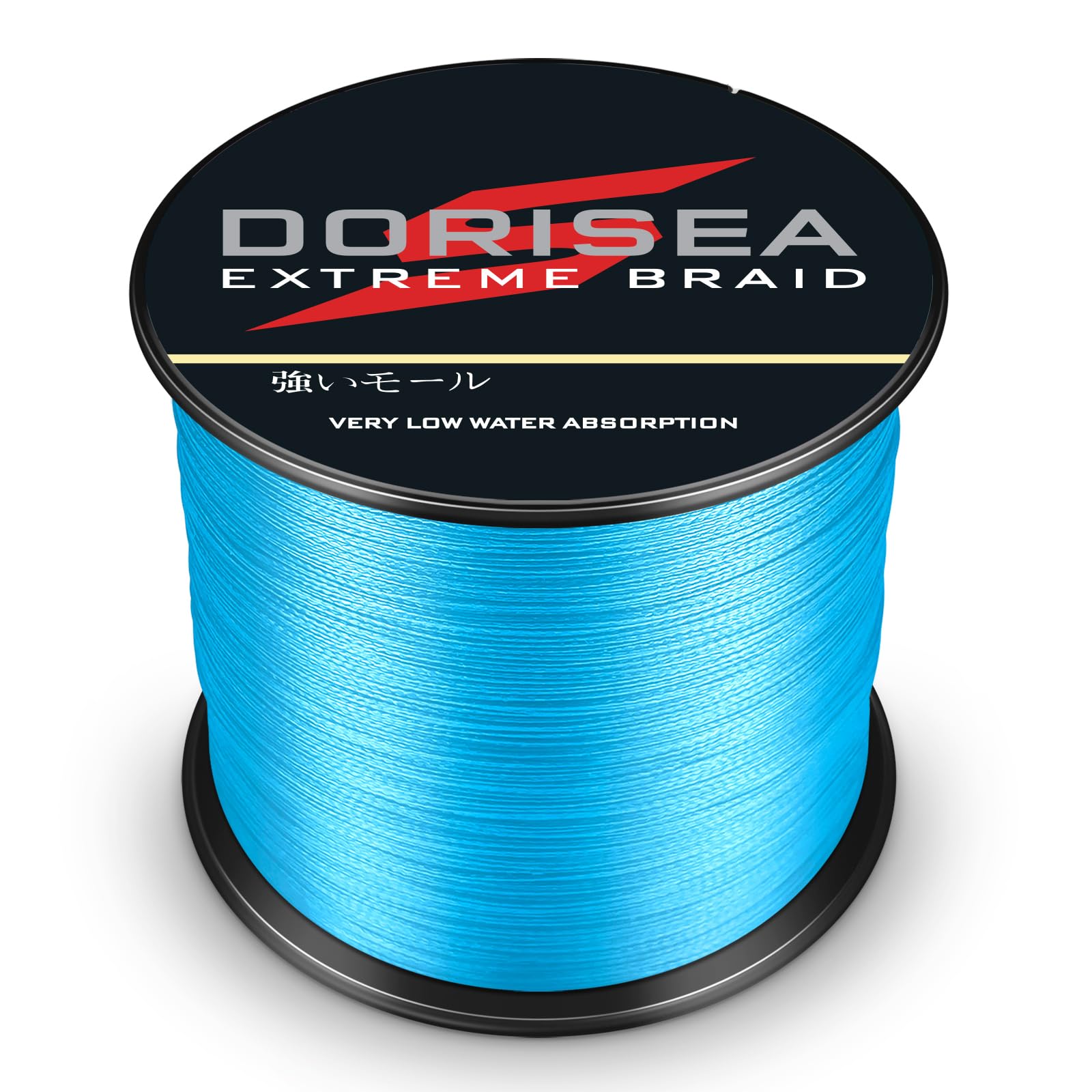 Dorisea Extreme Braid blue 300m spool highlights strong braid for fishable saltwater and freshwater use.
