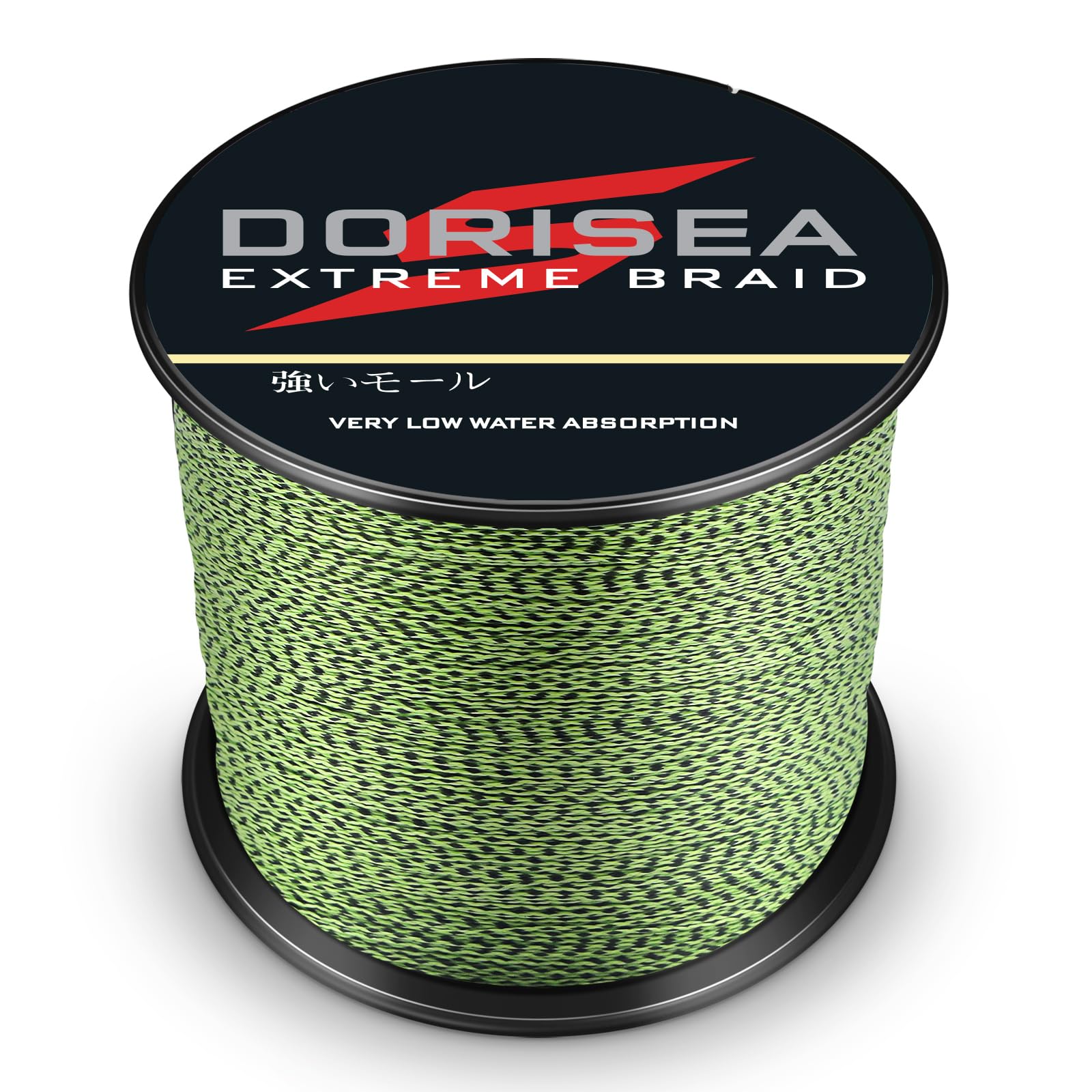 Dorisea Extreme Braid color image shows fluorescent green and black for high visibility