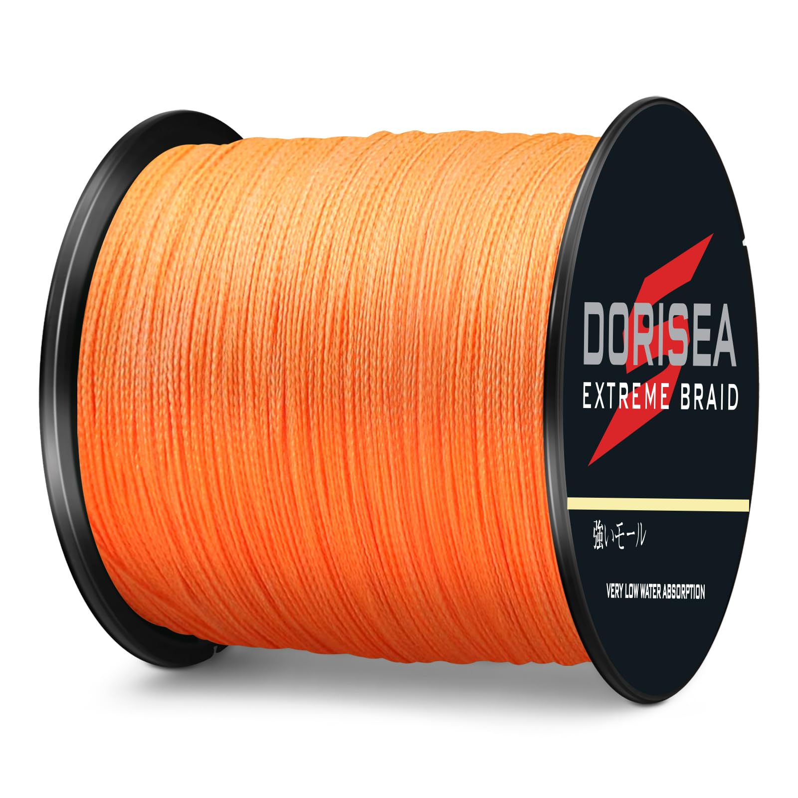 Dorisea Extreme Braid orange floating line ready for saltwater or freshwater.