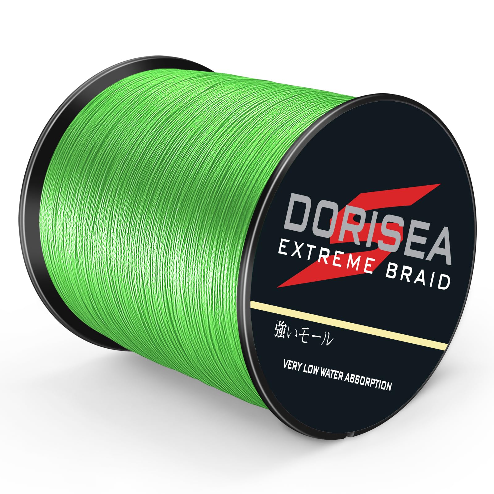 Dorisea Extreme Braid fluorescent green closeup highlighting visibility for lure tracking