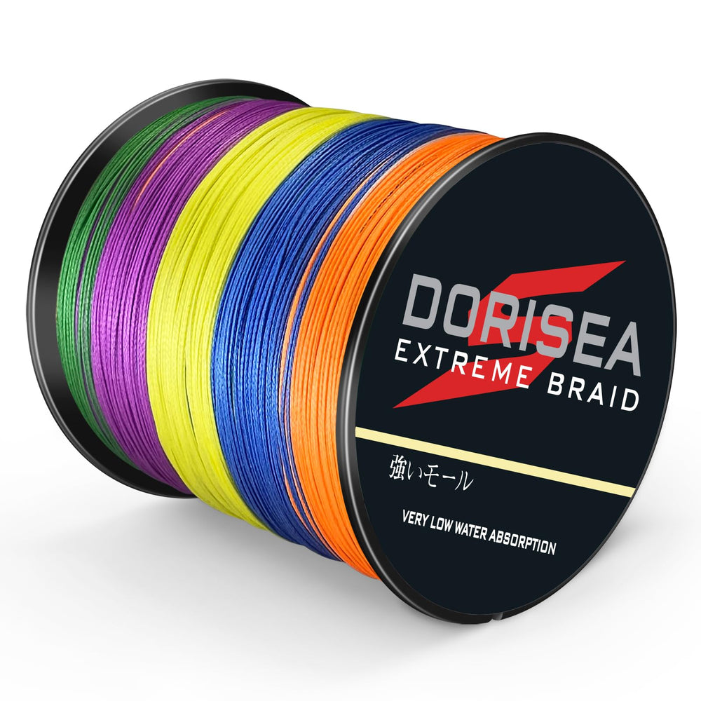 Dorisea Extreme Braid color multi closeup highlights vibrant hues for stealth visibility.