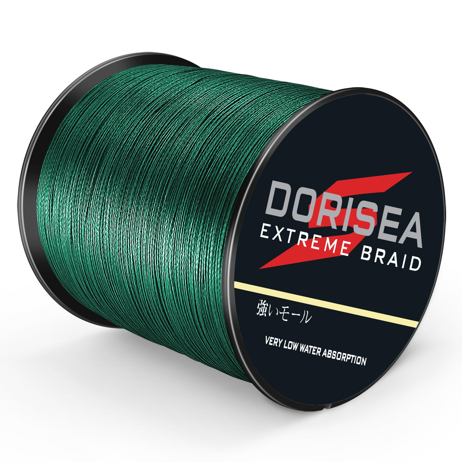 Dorisea Extreme Braid moss green spool shows extended 2000m length for long fishing sessions