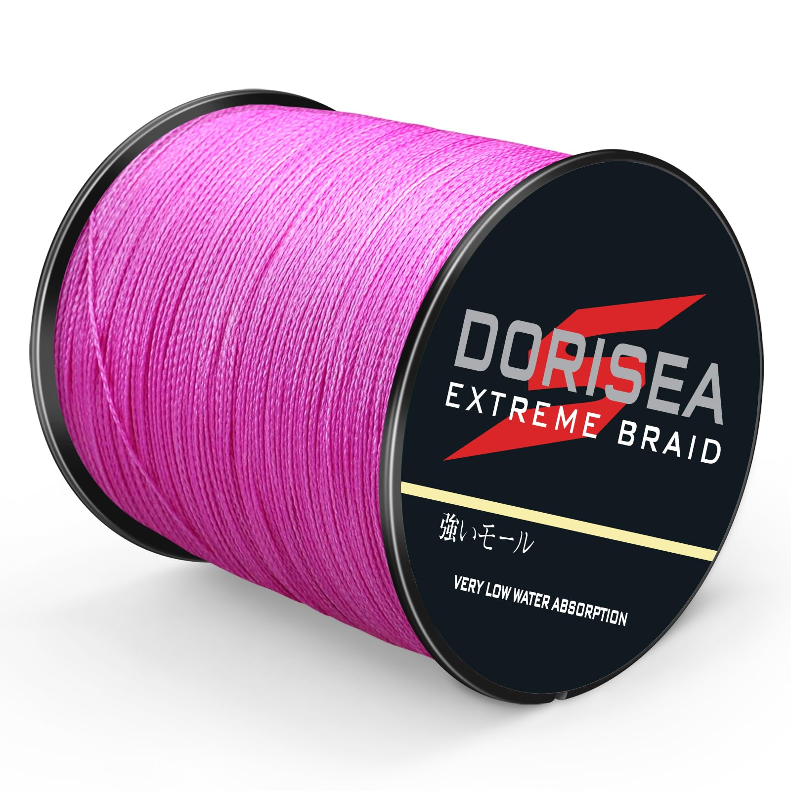 Dorisea Extreme Braid pink line close-up emphasizing color retention for stealth fishing.