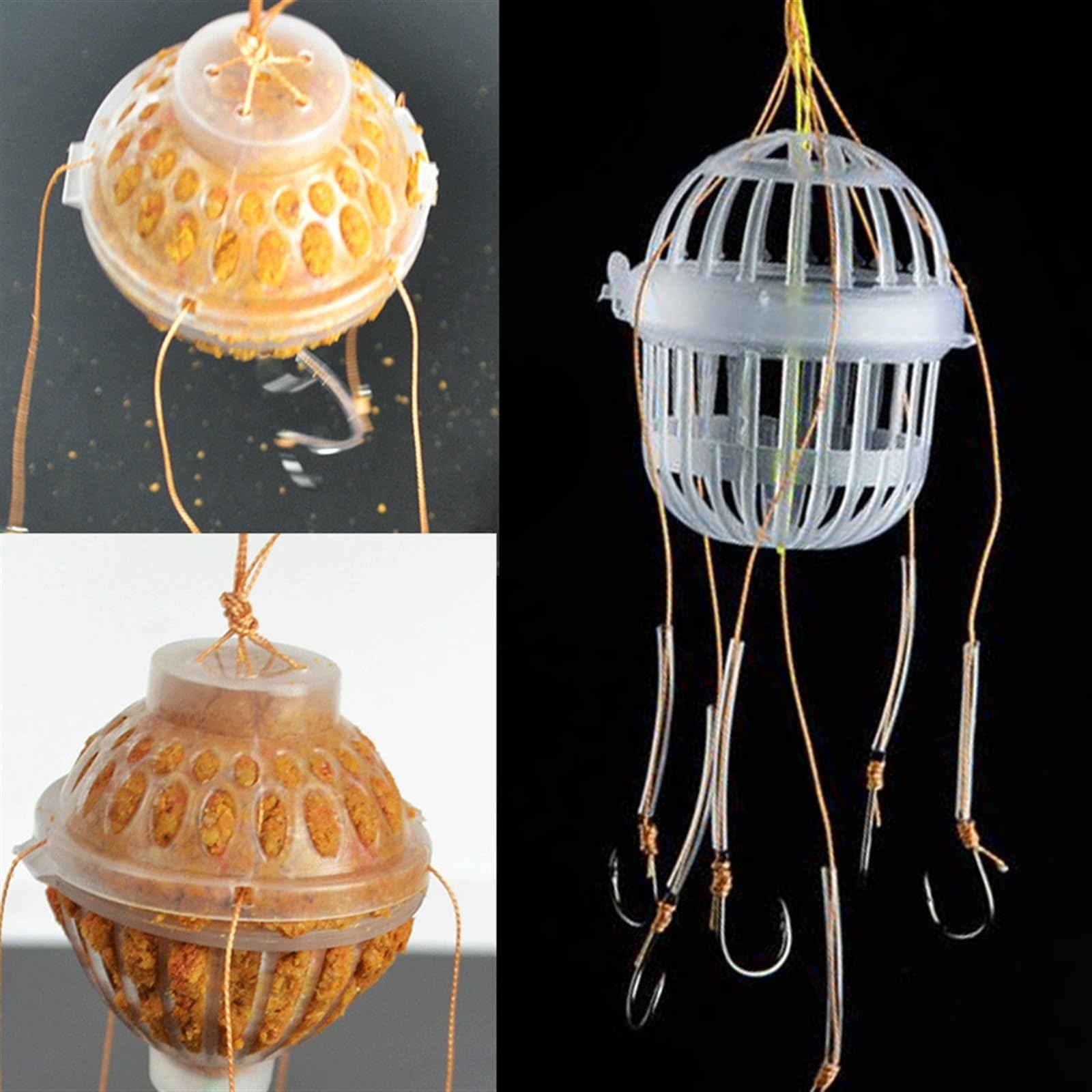 DorkTees Basket in open position for easy bait loading.