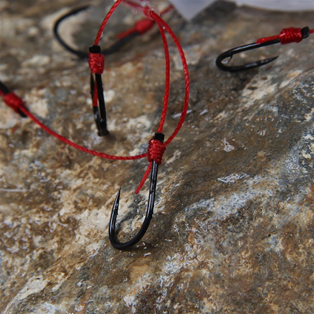 DorkTees Sharp Carbon Steel Hooks ready for quick penetration.