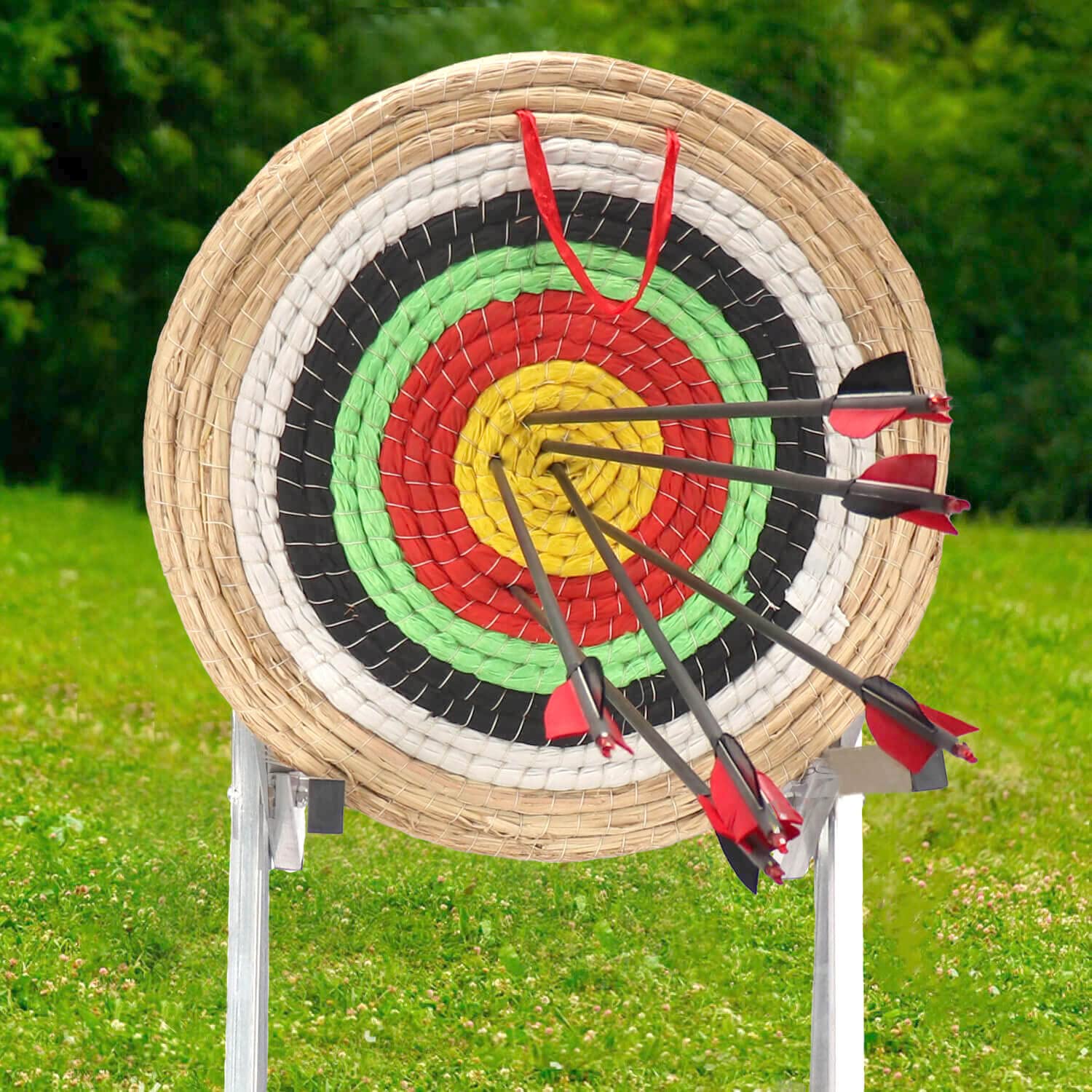 Dostyle target image highlights environmentally friendly materials for sustainable archery choices.