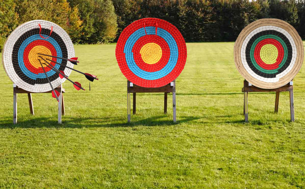 Dostyle archery target side view shows multi layer construction for durability.