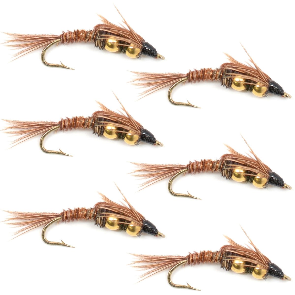 Double bead Pheasant Tail Nymph fly fishing pattern size 10