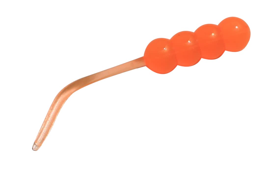 Double Catch Dancing Wax 1.5 inch orange panfish plastics with lively tail action.