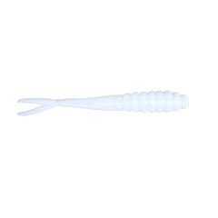 Double Catch Tiny Fluke Crappie Panfish Plastic white lure with scented action for crappie and panfish.