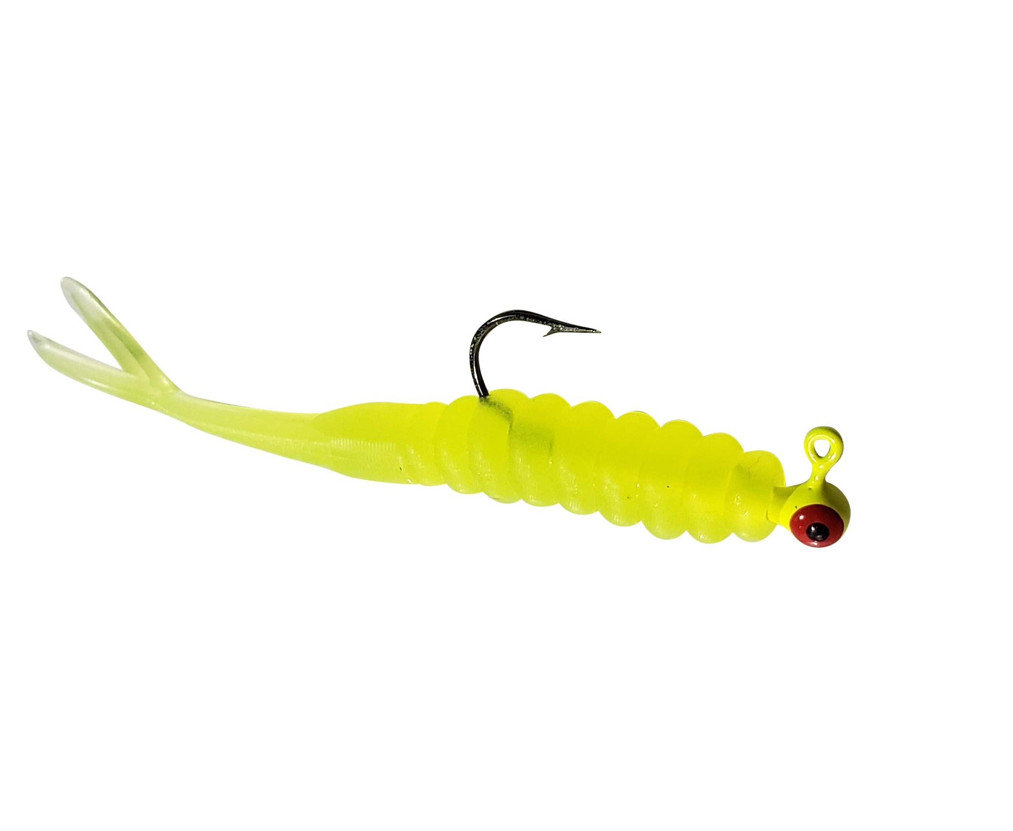 Double Catch Tiny Fluke Crappie Panfish Plastic chartreuse glow scented lure for bites