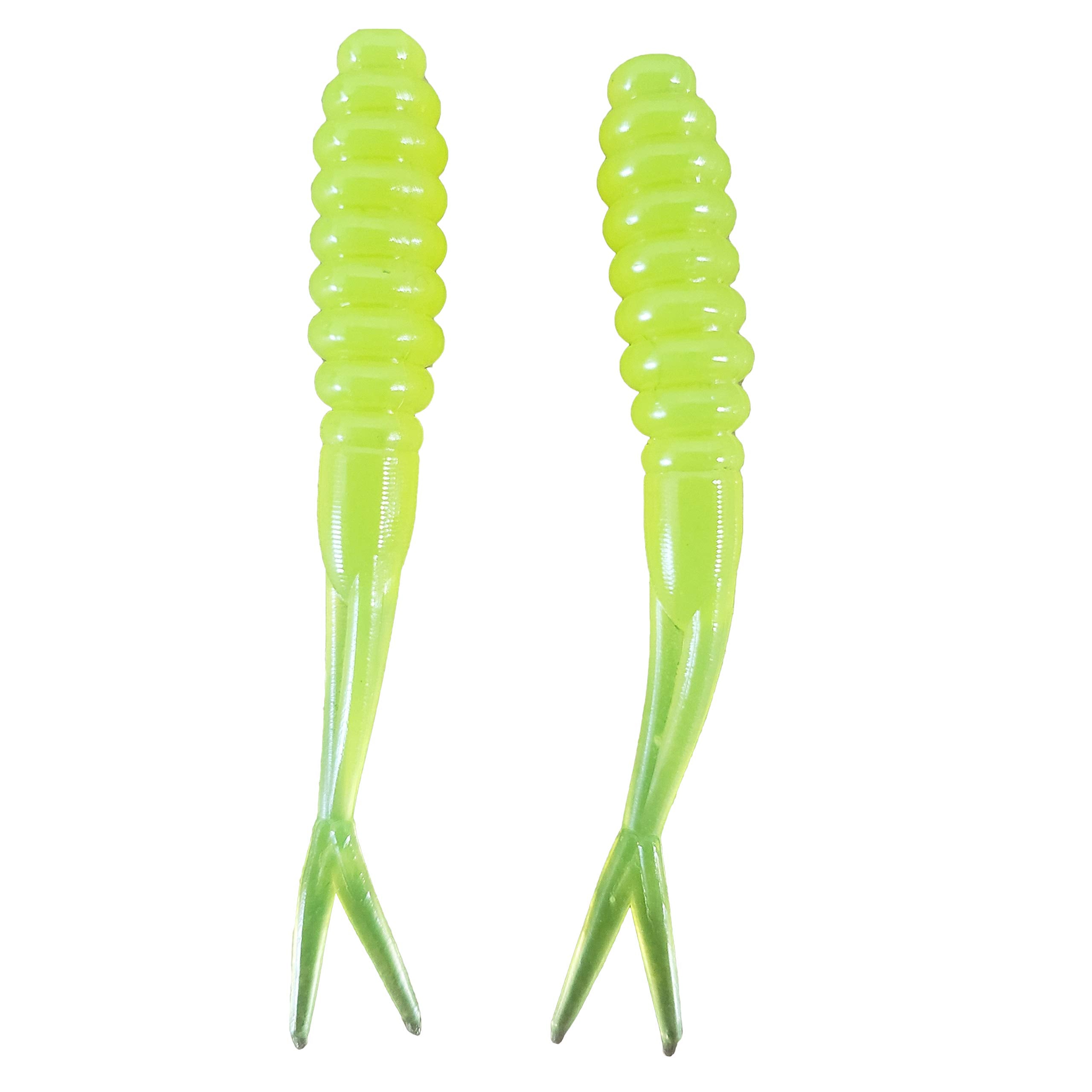 Double Catch Tiny Fluke Crappie Panfish Plastic chartreuse glow 20-pack versatile lure