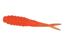 Double Catch Tiny Fluke orange closeup showing vibrant color to attract panfish