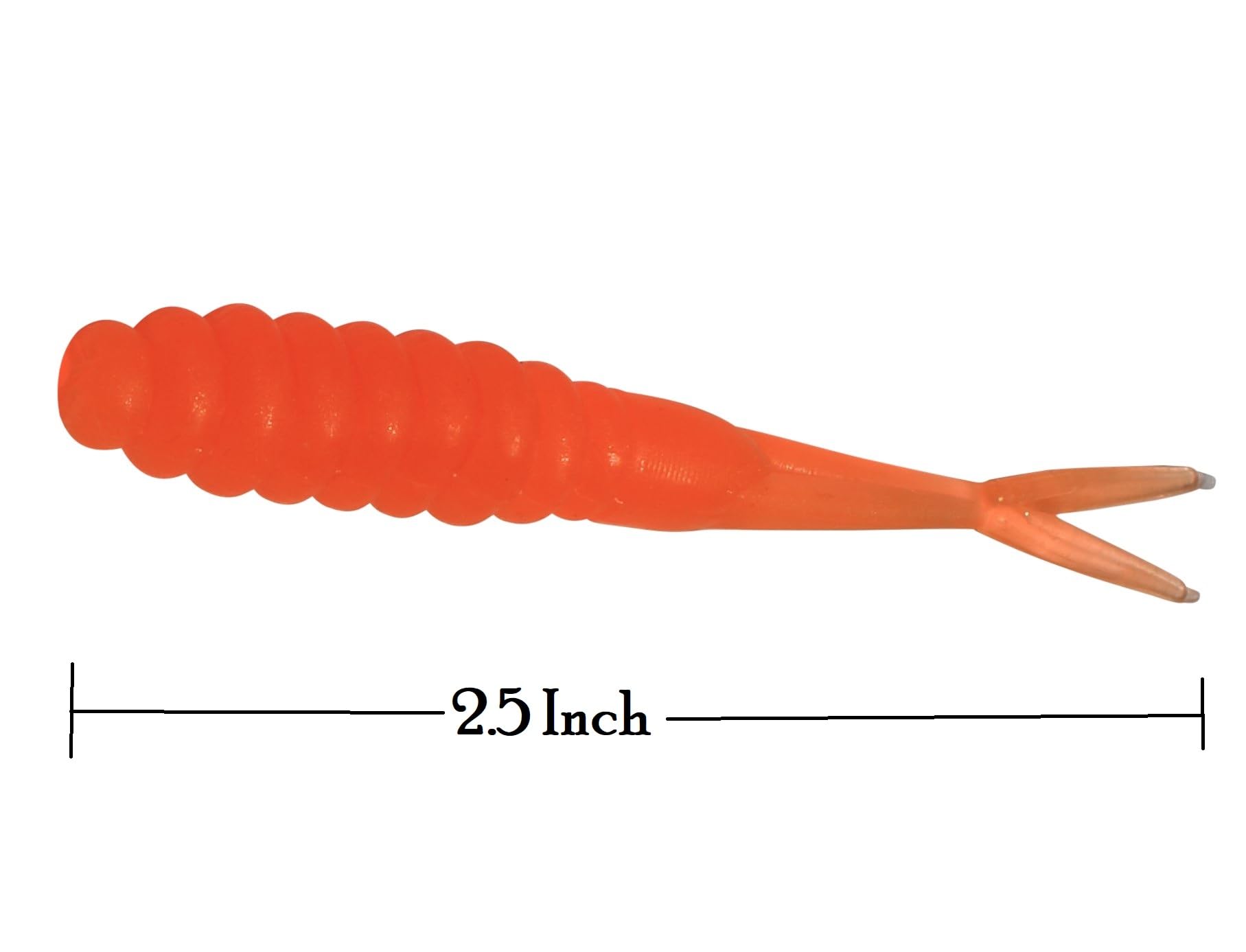 Double Catch Tiny Fluke orange tail-action view highlighting lifelike movement to entice crappie