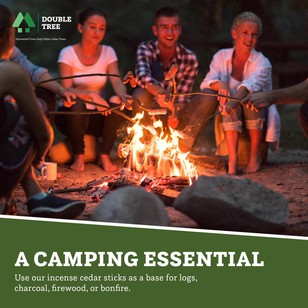 Double Tree Fire Starter Sticks serve as a reliable base for logs and charcoal
