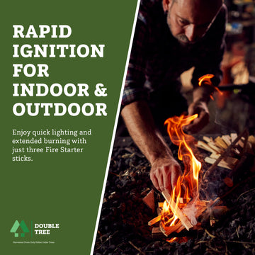 Double Tree Fire Starter Sticks offer safe, convenient kindling without needing an axe