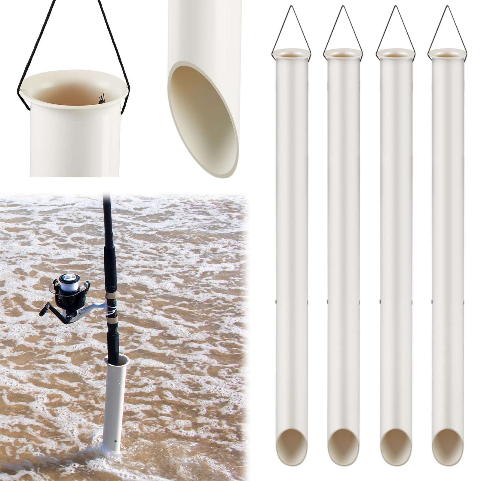 DoubleFill 4-Pack Tubular Sand Spikes 27 inches PVC construction