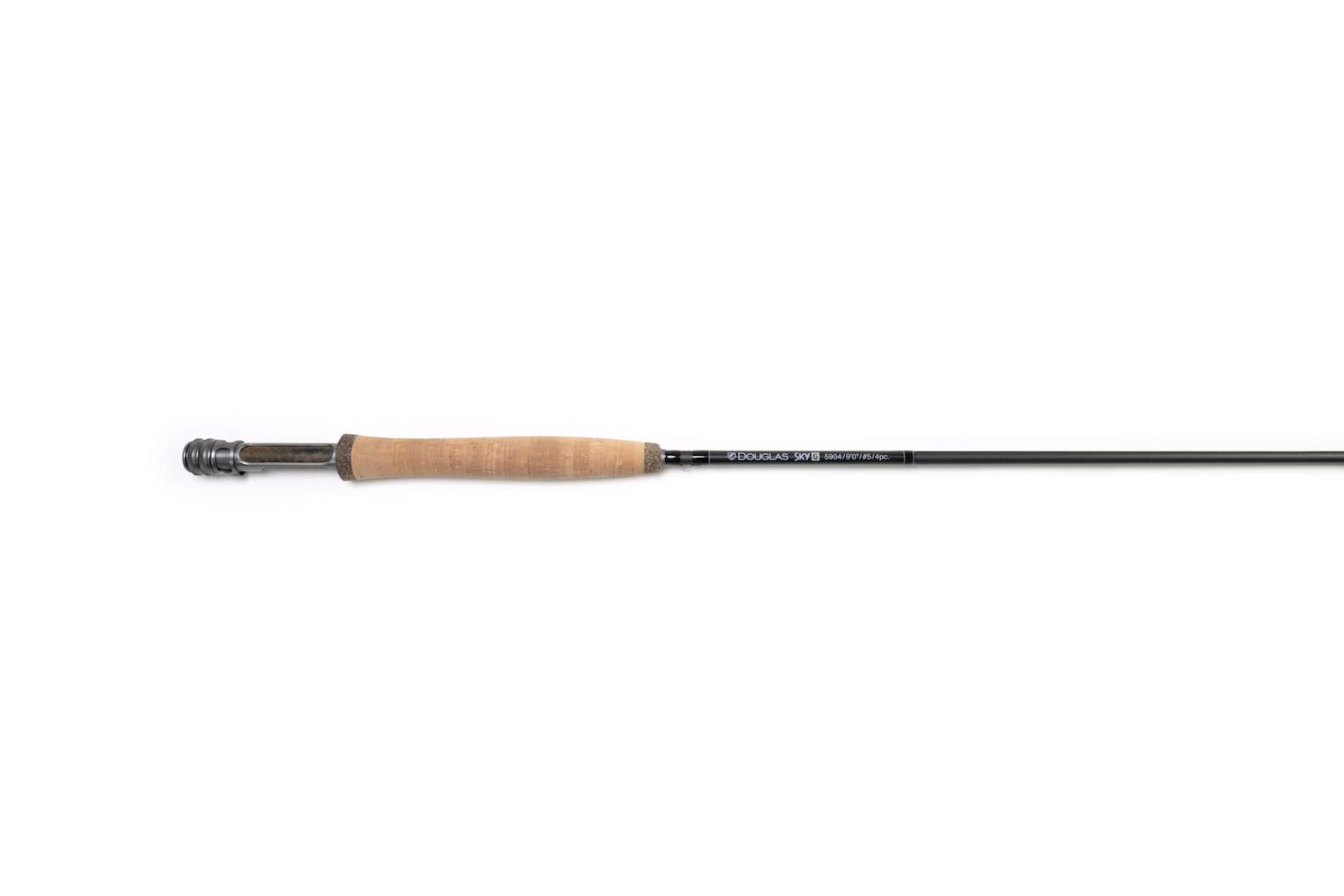 Douglas Sky G fly rod reel seat shows skeletonized design for balance